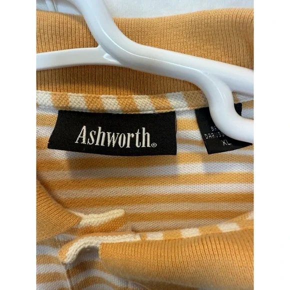 Ashworth XL Yellow White Stripe Polo Shortsleeve‎ Chateau Elan Golf Club - Picture 3 of 4